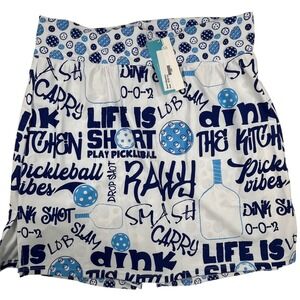 Skort Obsession Pickleball Slam Blue White Skort XL NWT AOP